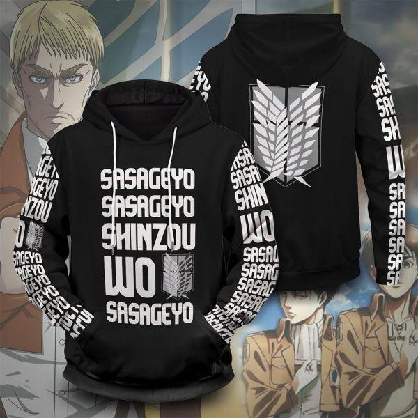 Attack On Titan Shinzou Wo Sasageyo Anime 2k571 Lover Gift 3d Hoodie