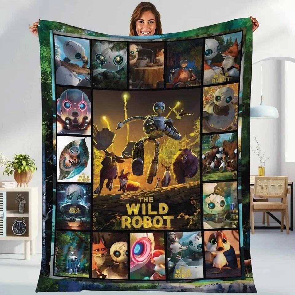 The Wild Robot Fleece Sherpa Blanket