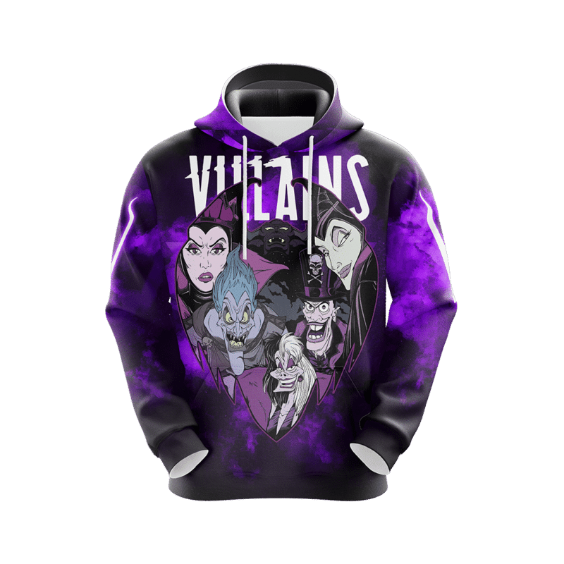 Vilains Cruella Maleficent Hades Purple 3d Hoodie Zip Hoodie