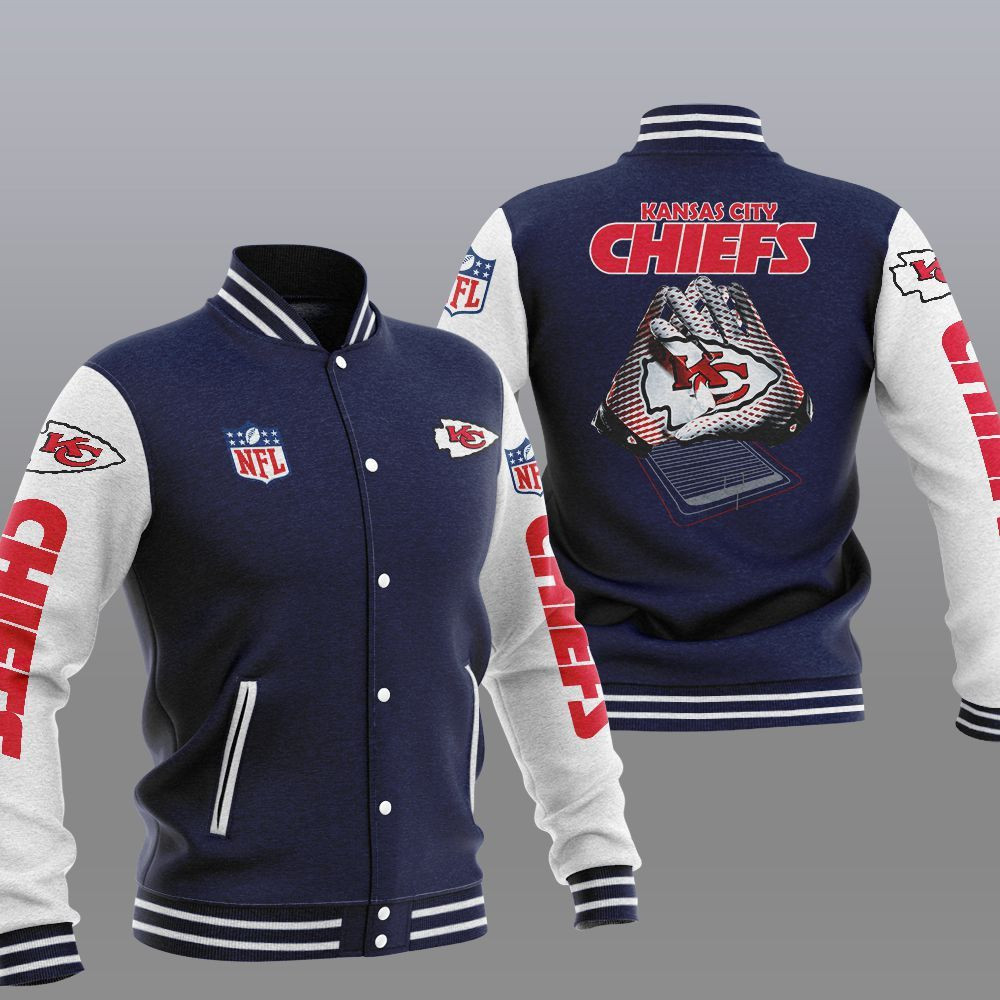 Kansas City Chiefs Dark Blue Baseball Jacket