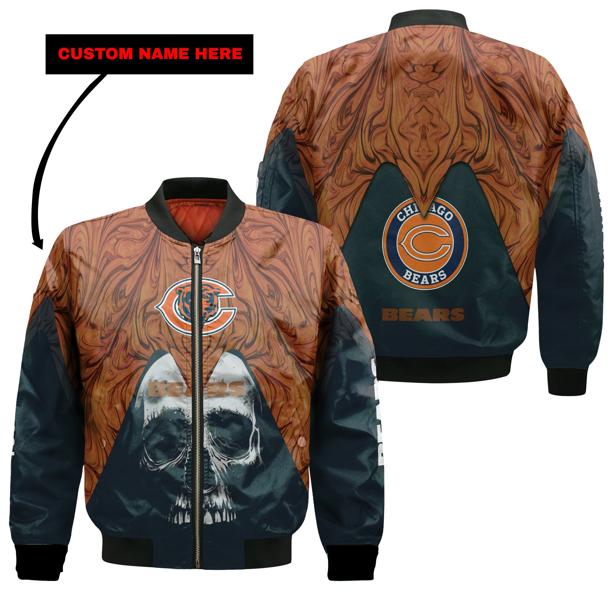 Chicago Bears Personalized Bomber Jacket