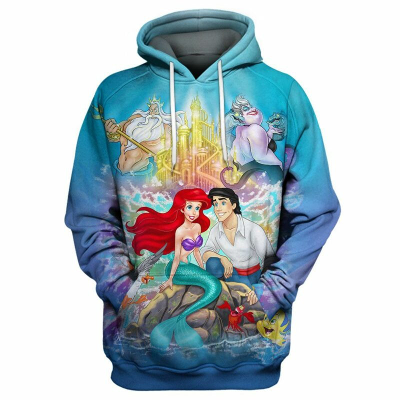 The Little Mermaid Cartoon 3d Hoodie Zip Hoodie