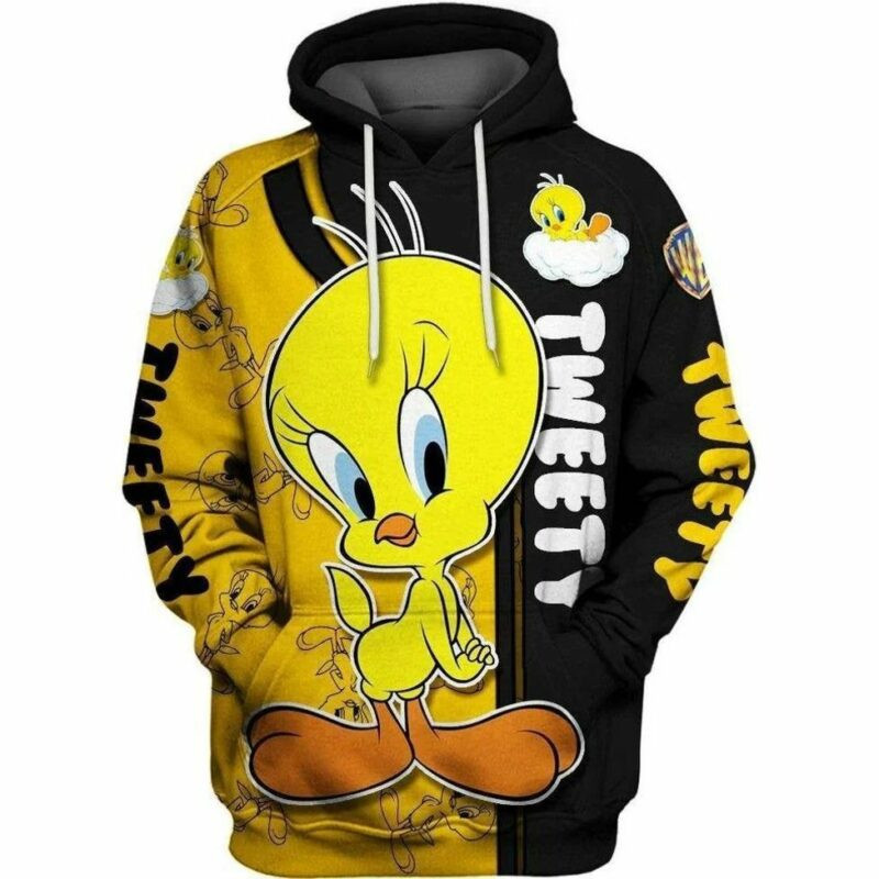 Tweety Yellow Canary Over Print 3d Hoodie Zip Hoodie