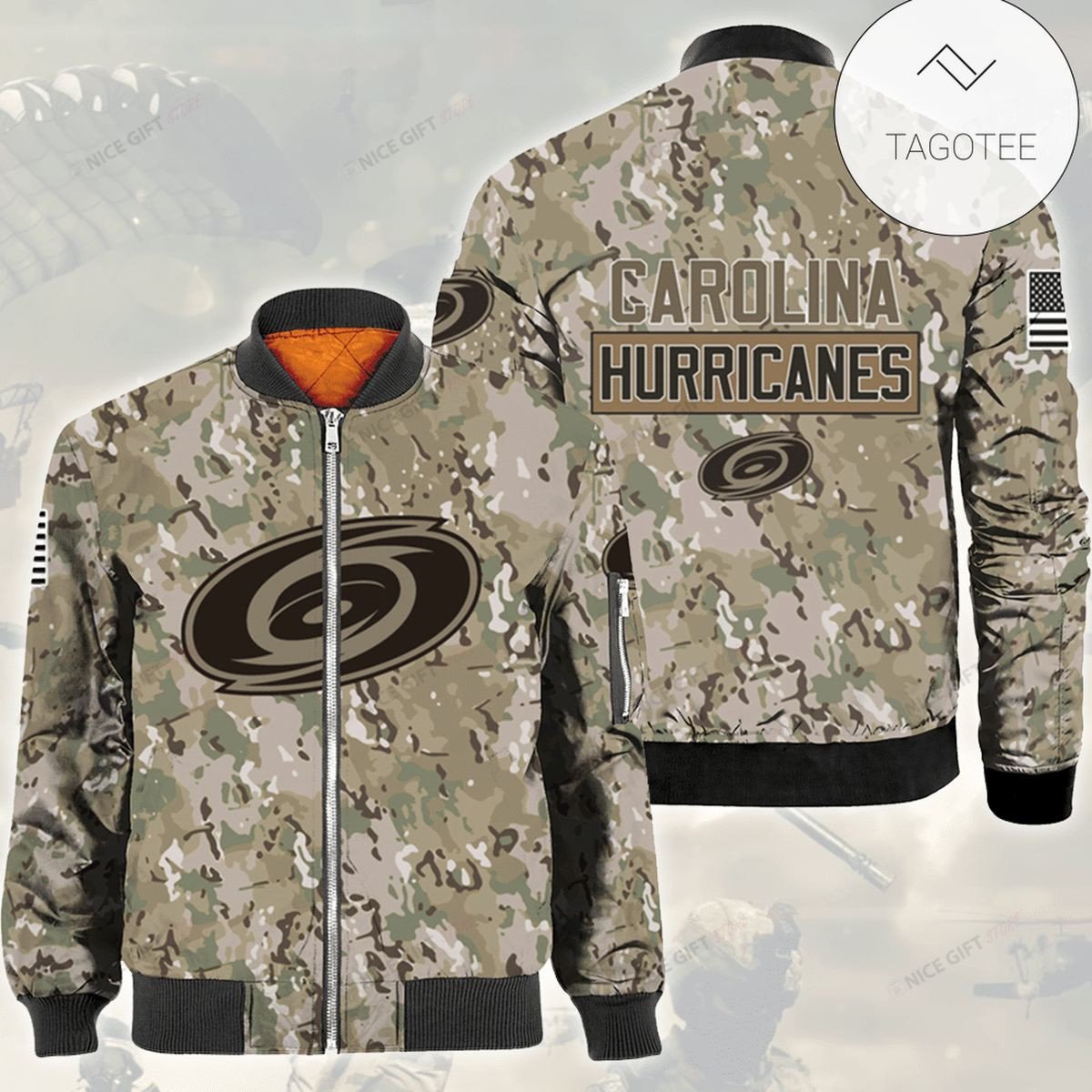 Carolina Hurricanes Camo Bomber Jacket