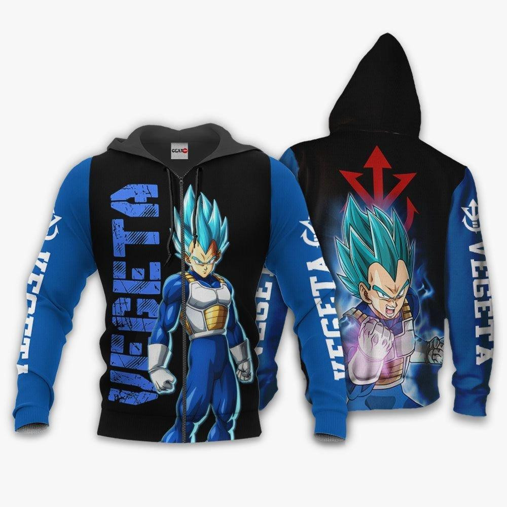 Vegeta Saiyan Blue Costume Dragon Ball Anime 3k433 Cartoon 3d Hoodie Zip Hoodie