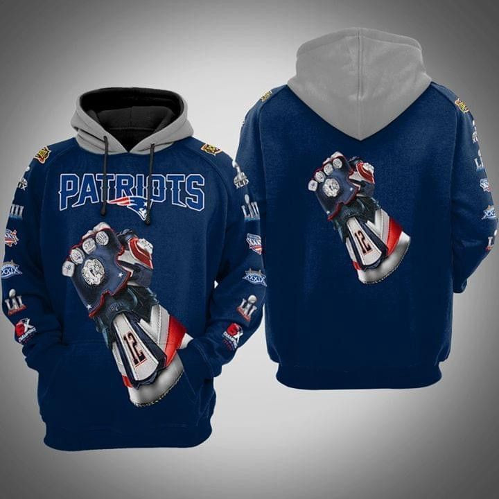 New England Patriots Tom Brady Infinity Gauntlet 3D All Over Print Hoodie & Zip Hoodie