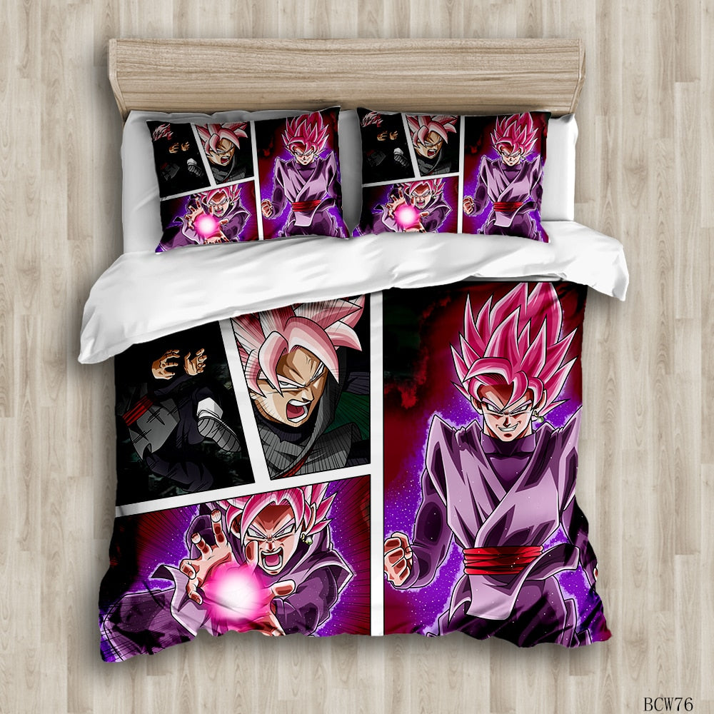 Dragon Ball Bedding Set Super Saiyan Rose Graphic Duvet Covers