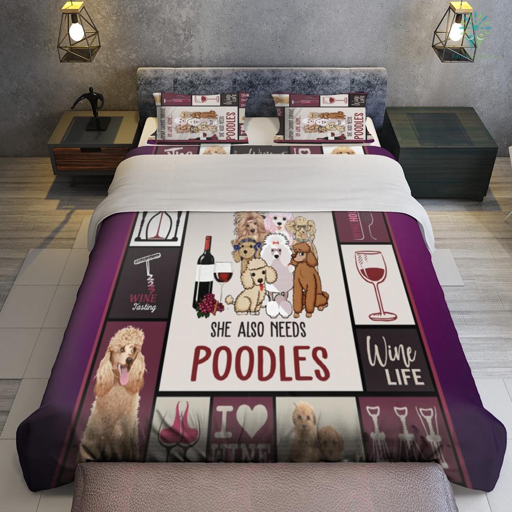 Dog Bedding Set She Also Needs Poodles Duvet Covers