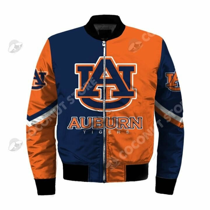 Auburn Tigers Orange Navy Blue Bomber Jacket V2