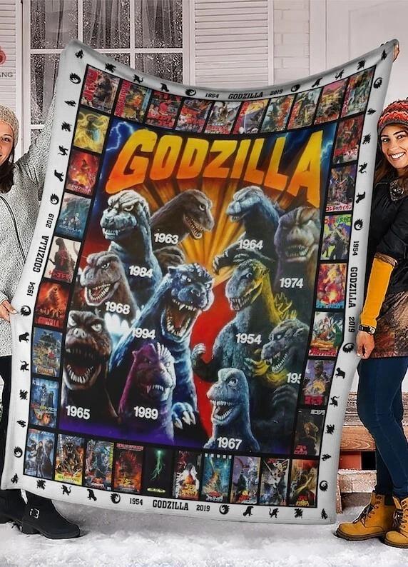 Godzilla All Versions Fleece Sherpa Blanket