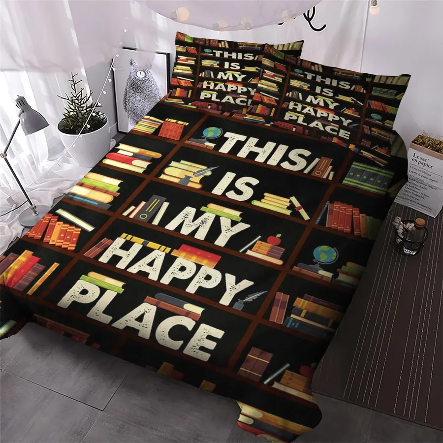 Book Bedding Set This Is My Happy Place Duvet Covers