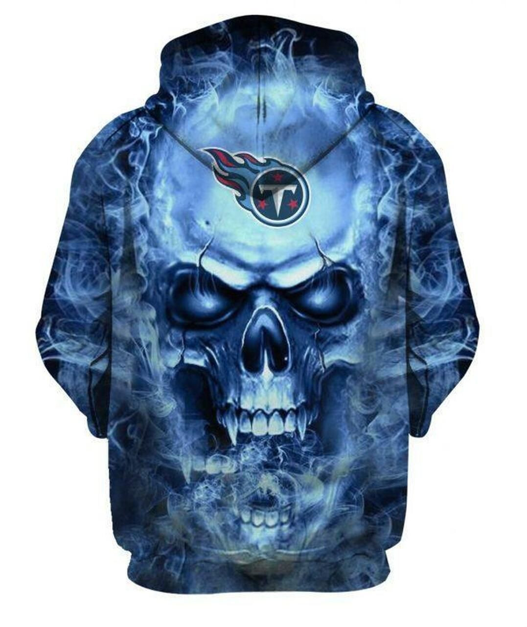 Tennessee Titans Football Skull 3D All Over Print Hoodie & Zip Hoodie