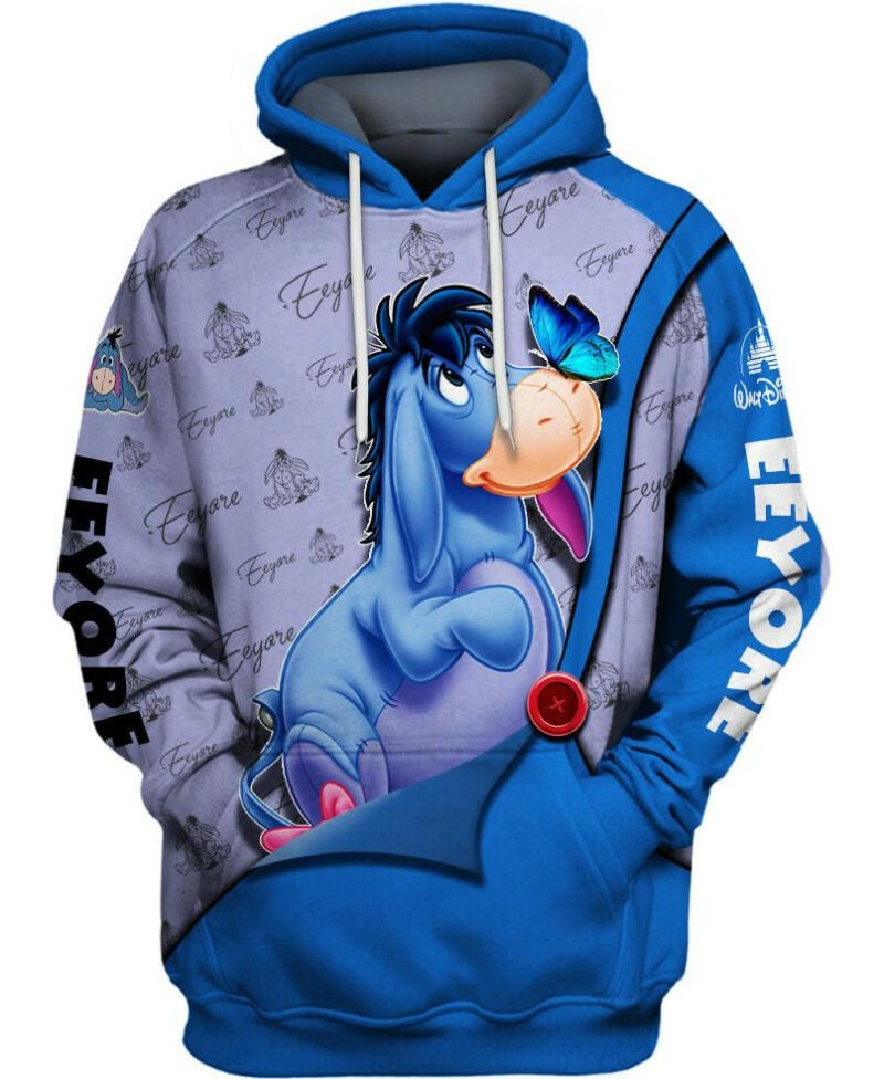 Adorable Eeyore 3d Hoodie Zipper Hoodie