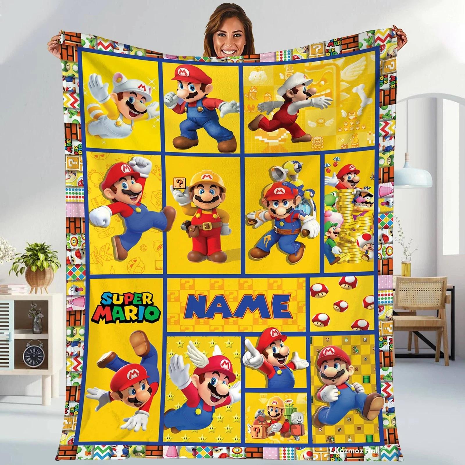 Super Mario Blanket Mario Series Fleece Sherpa Blanket