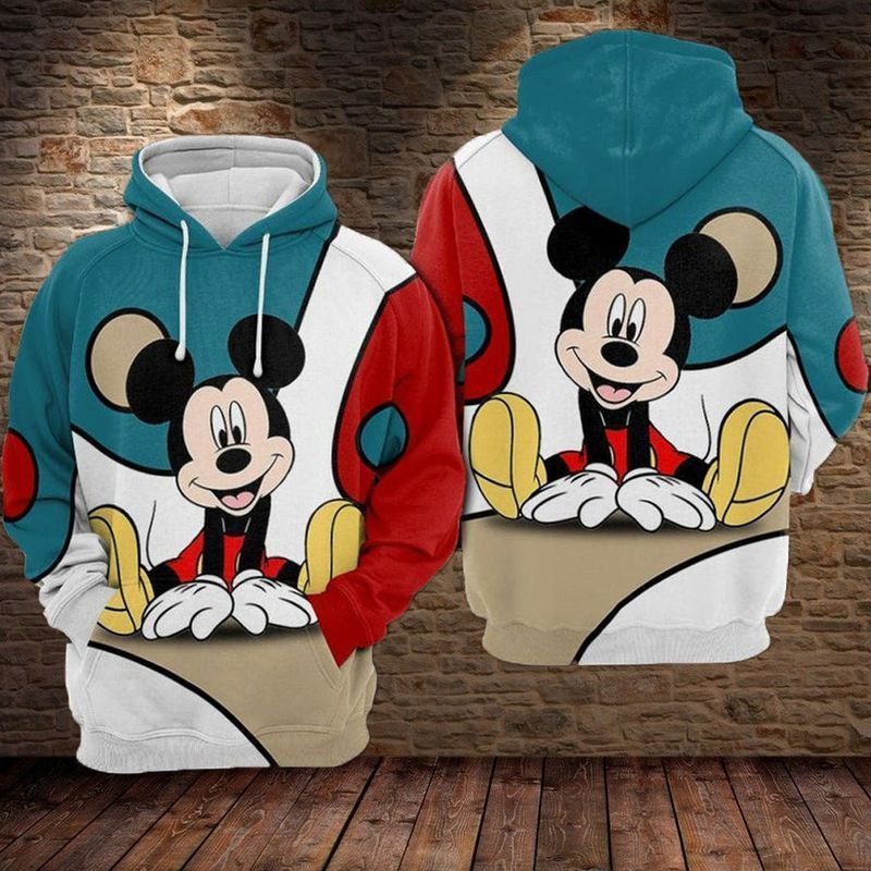Mickey Mouse, Walt Over Print 3d Hoodie Zip Hoodie 381