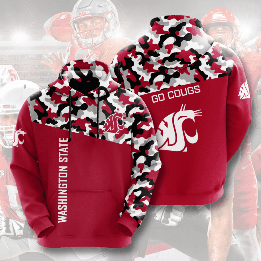 Washington State Cougars 3D All Over Print Hoodie & Zip Hoodie