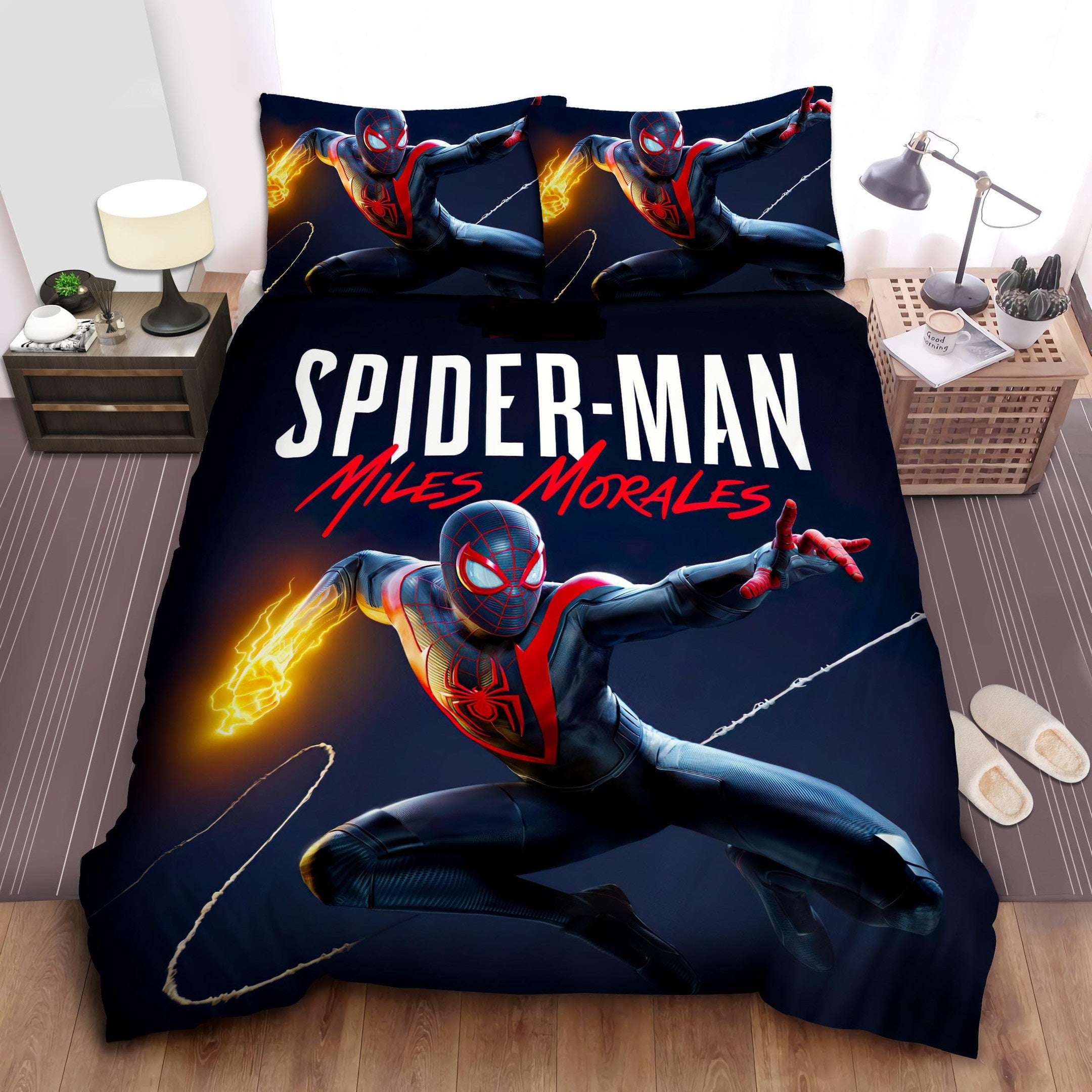 Spiderman Bedding Set MV Spiderman Miles Morales Pose Duvet Covers
