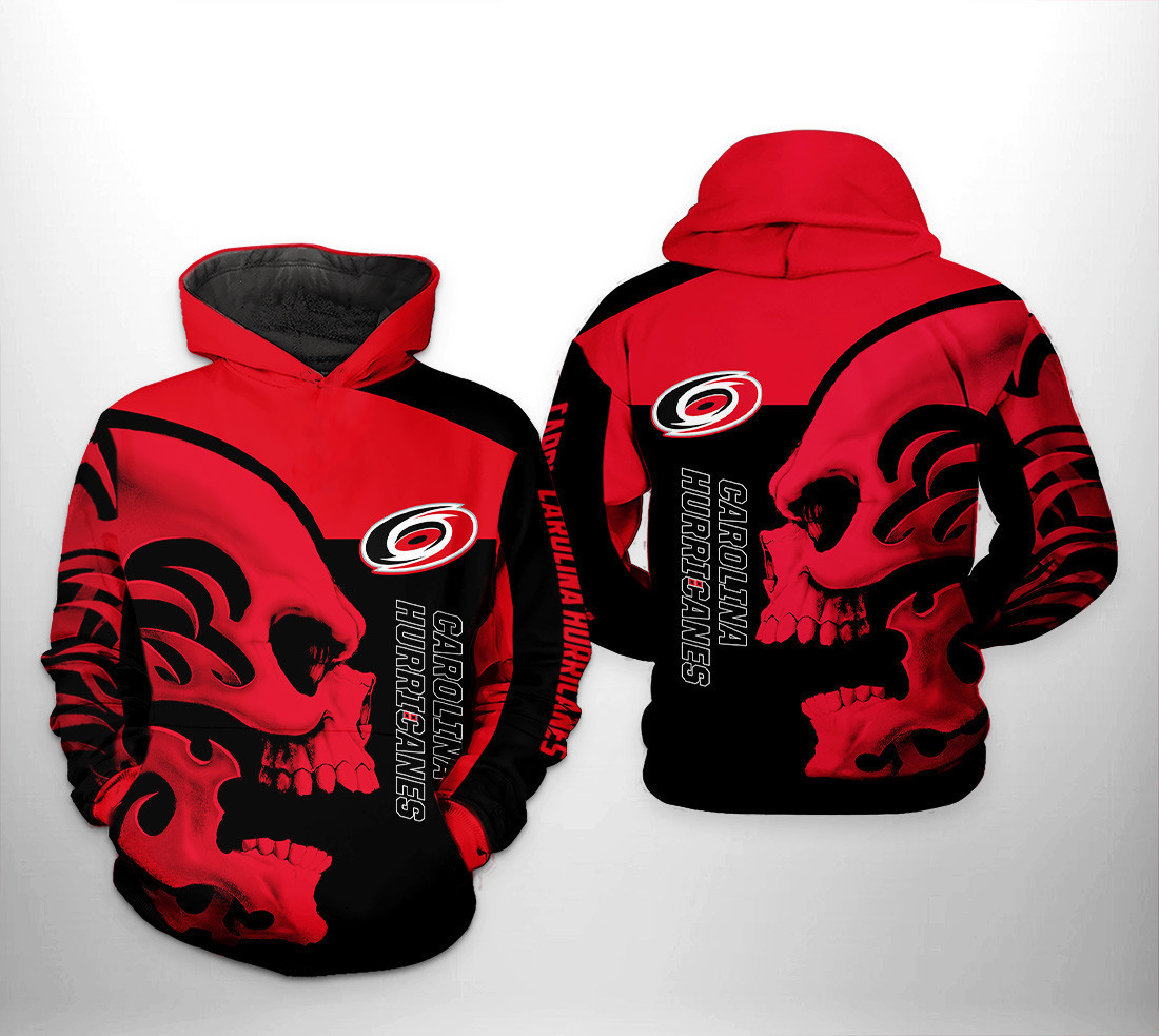Carolina Hurricanes Skull 3D All Over Print Hoodie & Zip Hoodie