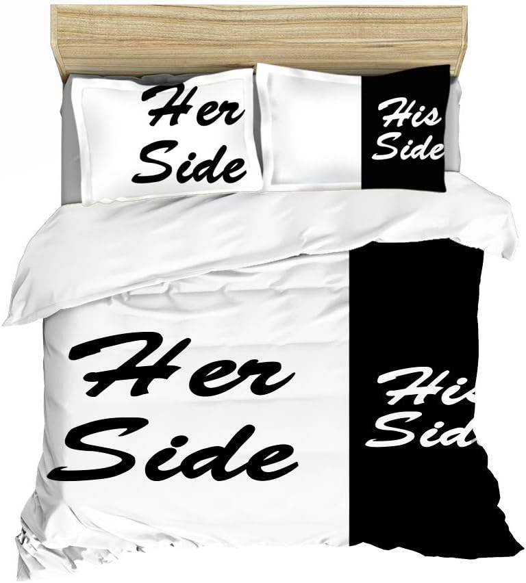 Funny Bedding Set Her Side And His Side Duvet Covers