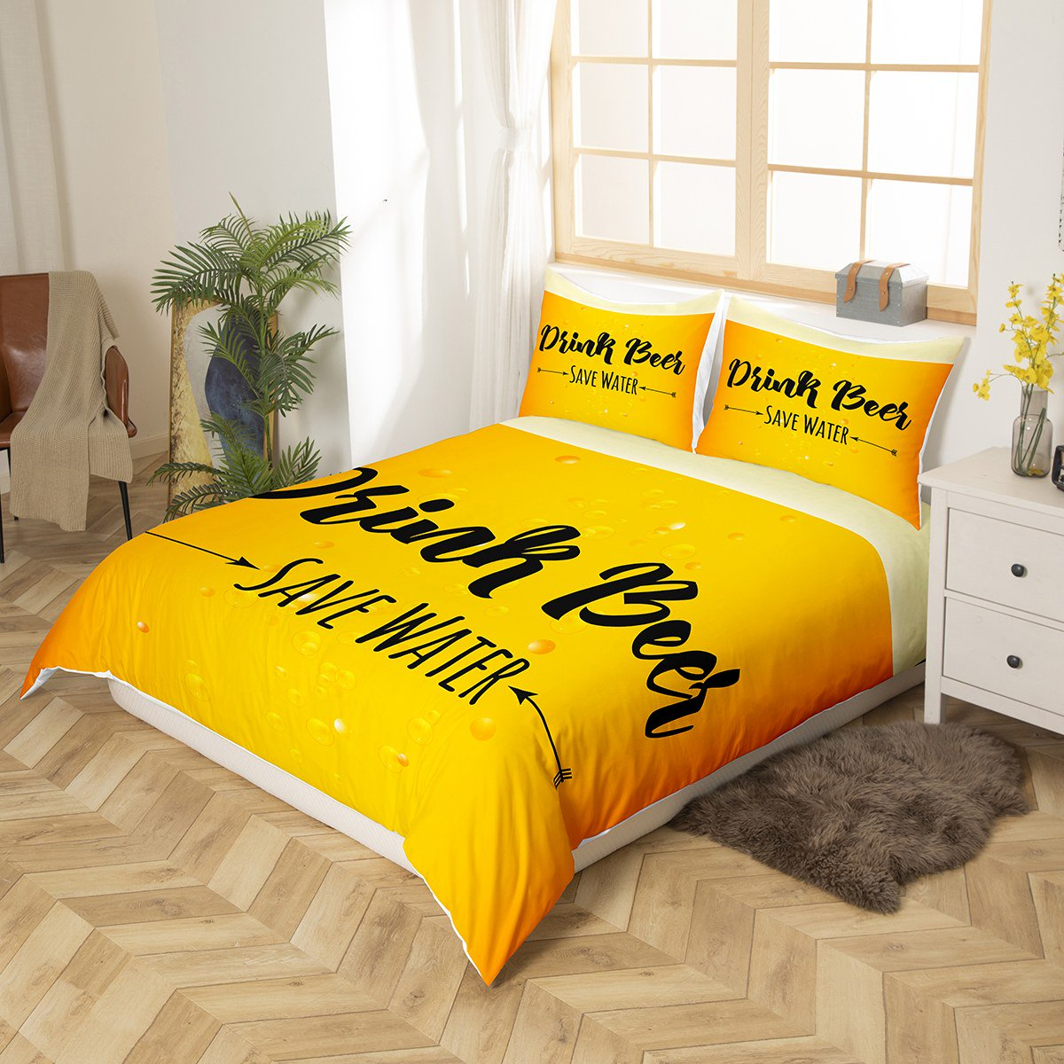 Beer Bedding Set Drink Beer Save Water Duvet Covers
