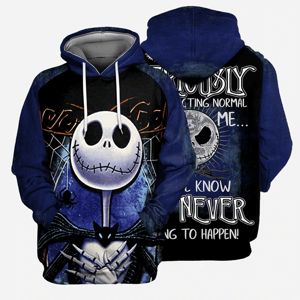 Jack Skellington People Should Seriously Stop Expecting Normal From Me 49 Cartoon Graphic Outfits Aop Hoodie