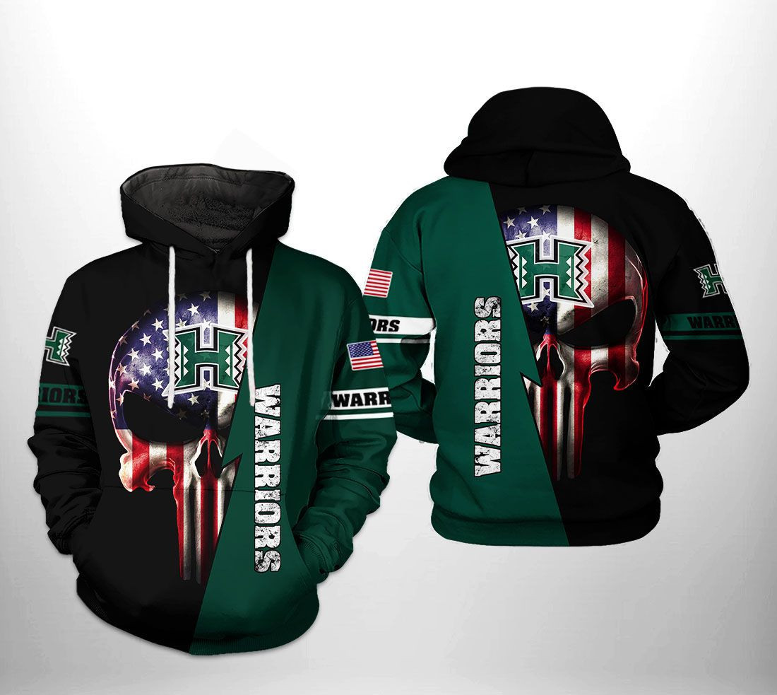 Hawaii Rainbow Warriors US Flag Skull 3D All Over Print Hoodie & Zip Hoodie