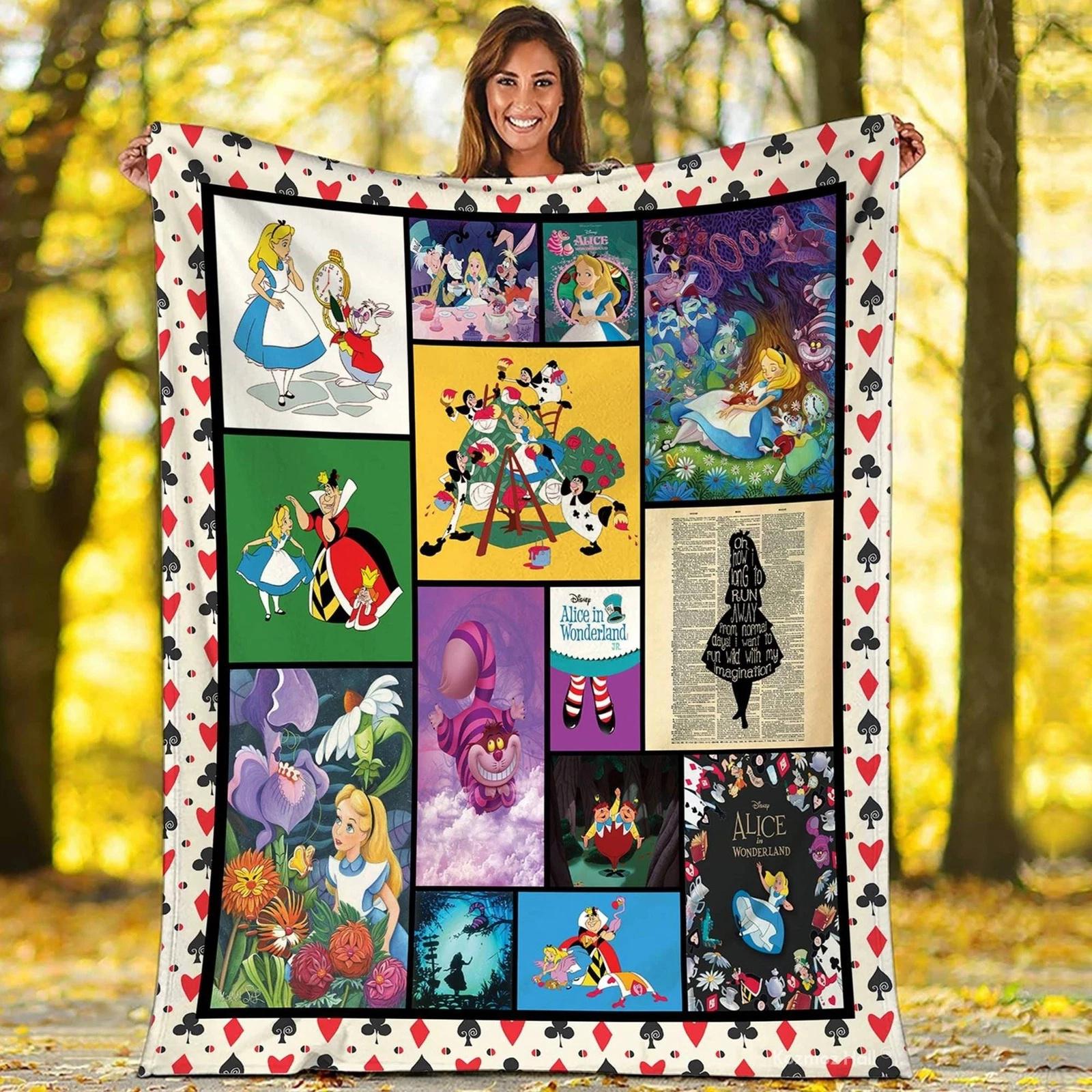 Alice In Wonderland Fleece Blanket Alice Cheshire Cat Fleece Sherpa Blanket