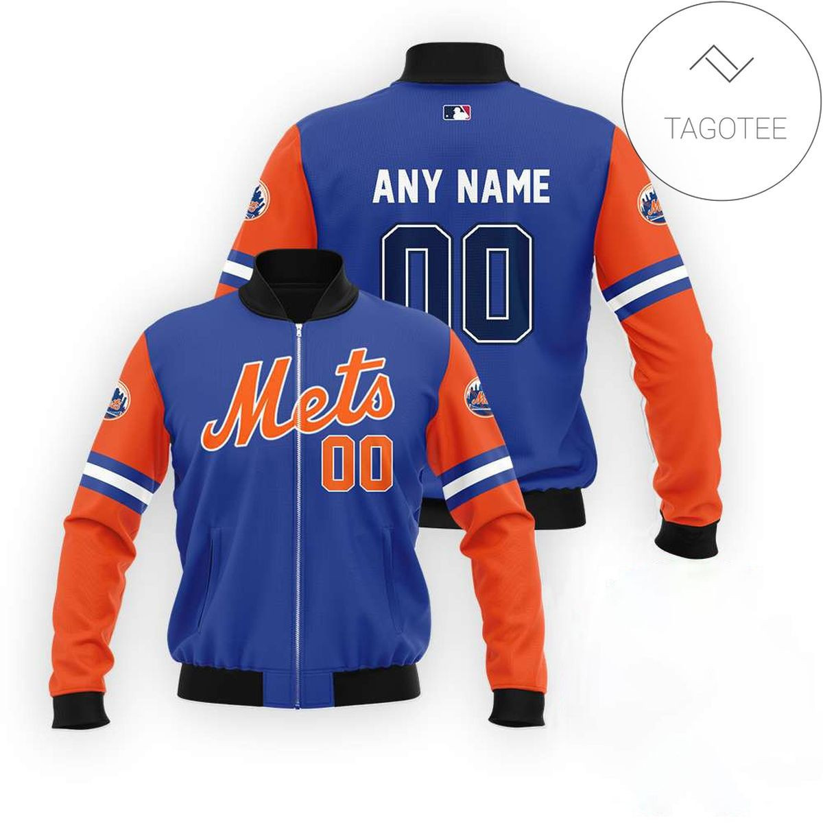 New York Mets Custom Name Number Blue Bomber Jacket