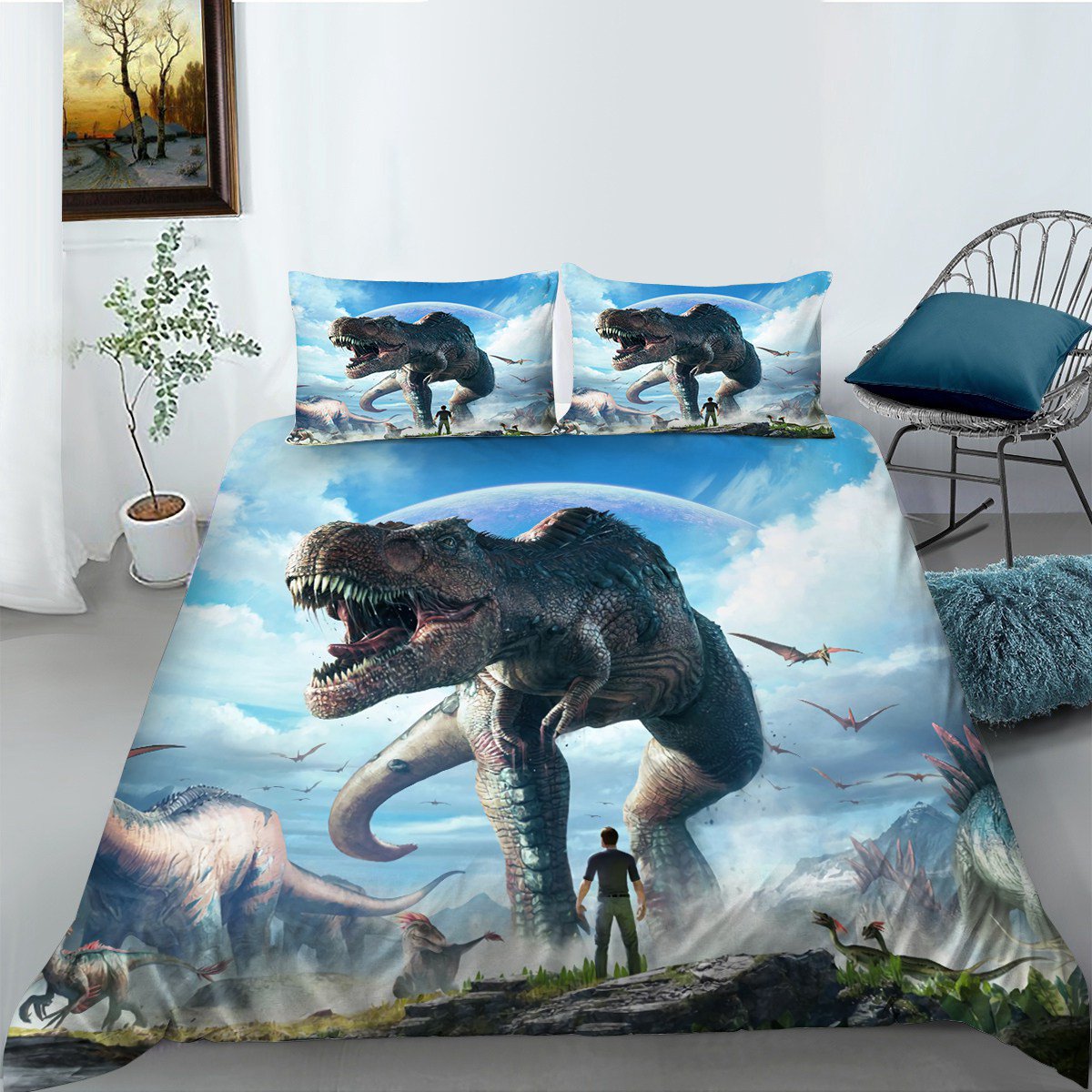 Dinosaur Bedding Set Dinosaur World T-rex Graphic Duvet Covers