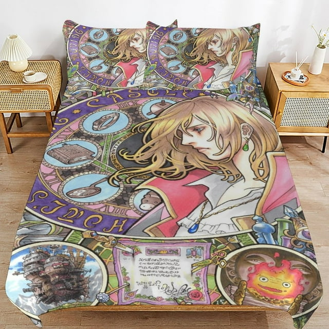 SGhibli Bedding Set Howls Moving Castle Art Duvet Covers