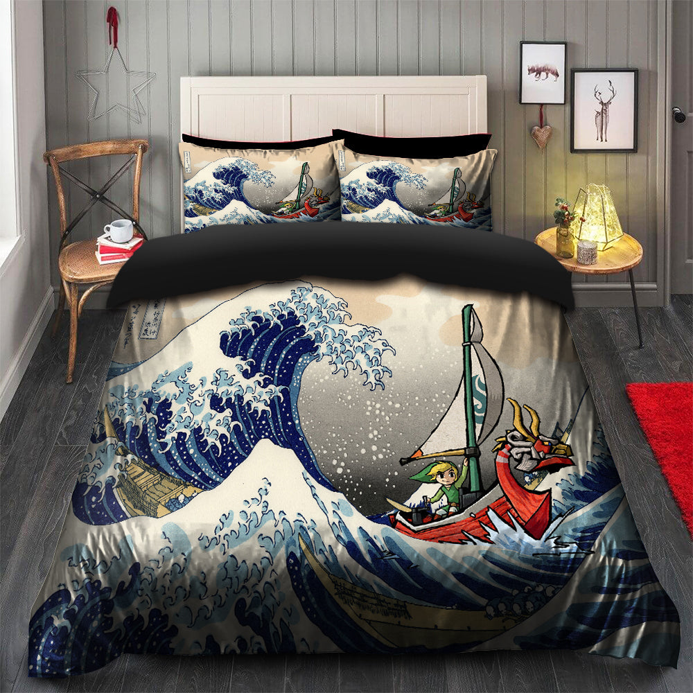 The Legend Of Zelda Bedding Set Legend Of Zelda The Great Wave Japan Duvet Covers