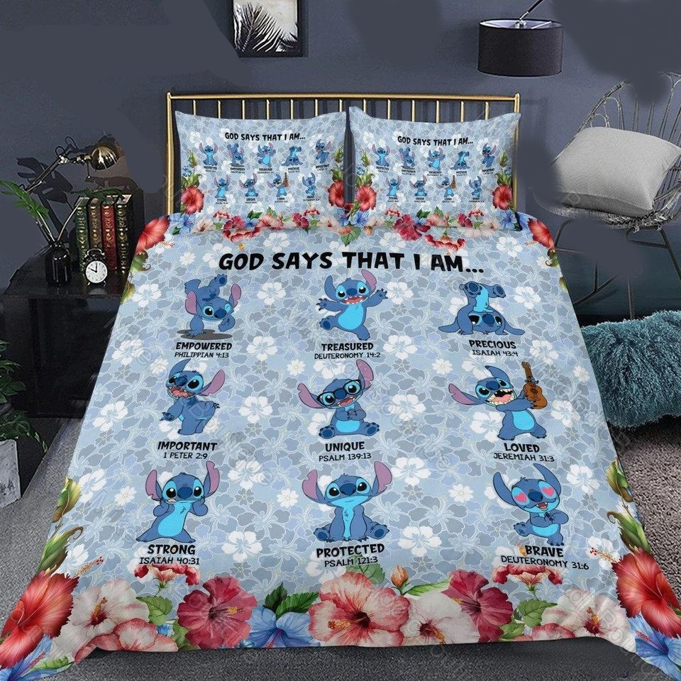 Stitch Bedding Set DN God Says That I Am Precious Duvet Covers