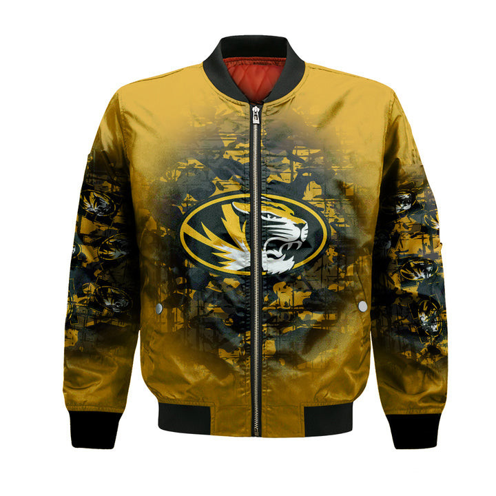 Missouri Tigers Custom Text Number Gold Black Bomber Jacket