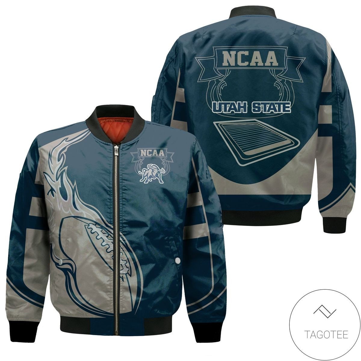 Utah State Aggies Flame Ball Bomber Jacket