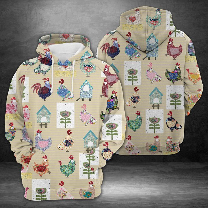 Colorful Chicken 3D All Over Print Hoodie & Zip Hoodie