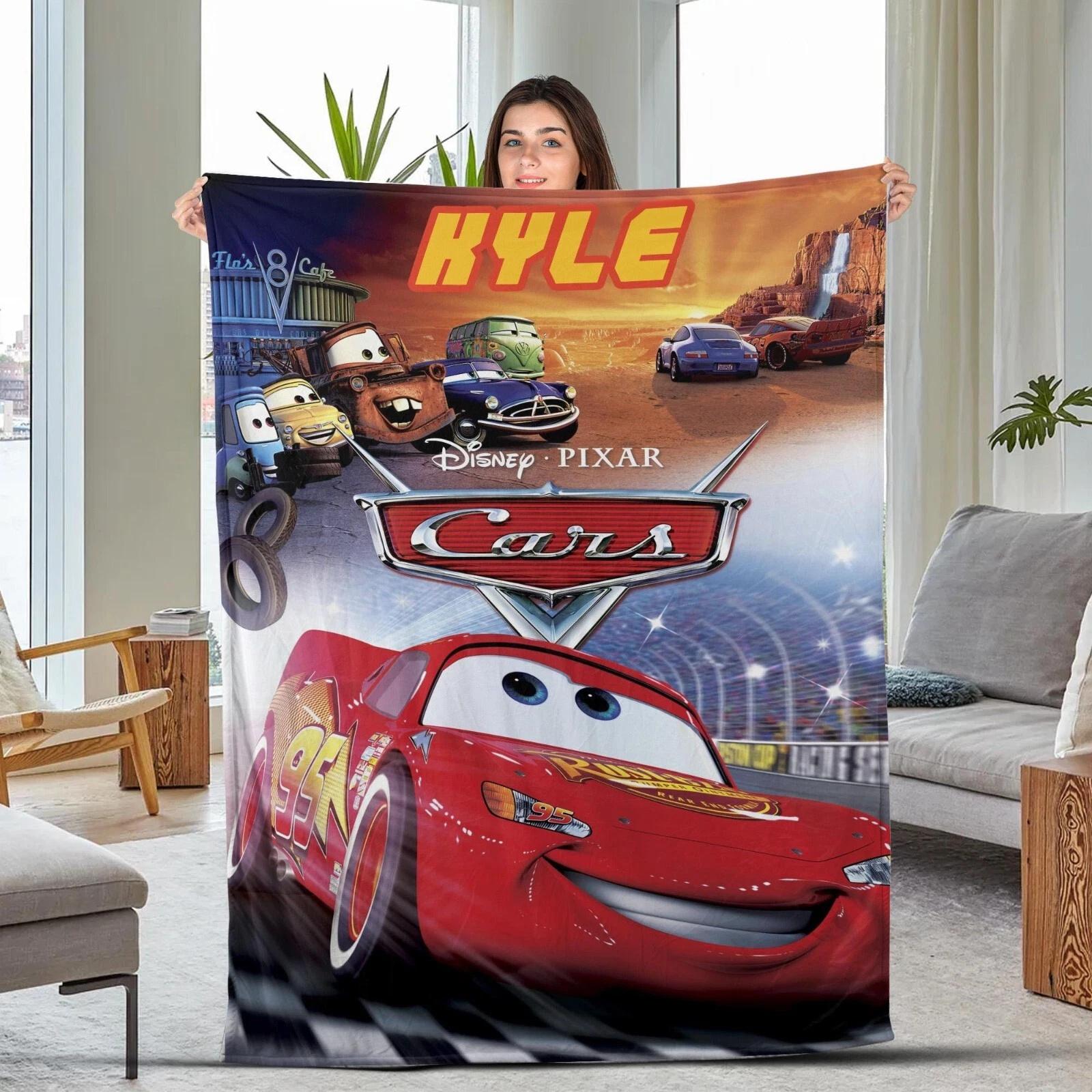 Personalized Cars Lightning McQueen Fleece Sherpa Blanket