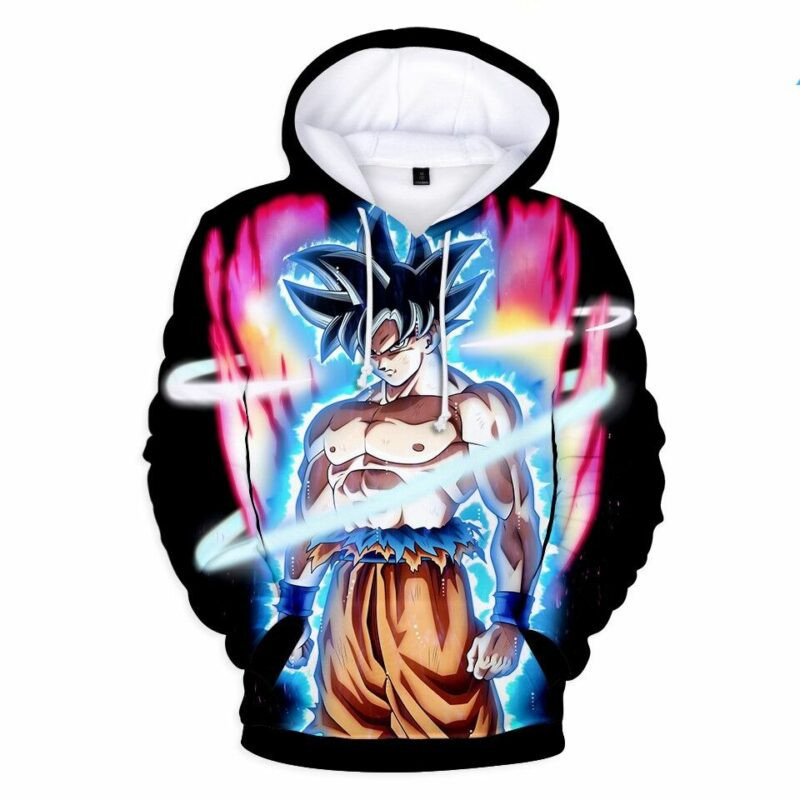 Goku Blue Saiyan Cartoon Dragon Ball Over Print 3d Hoodie Zip Hoodie