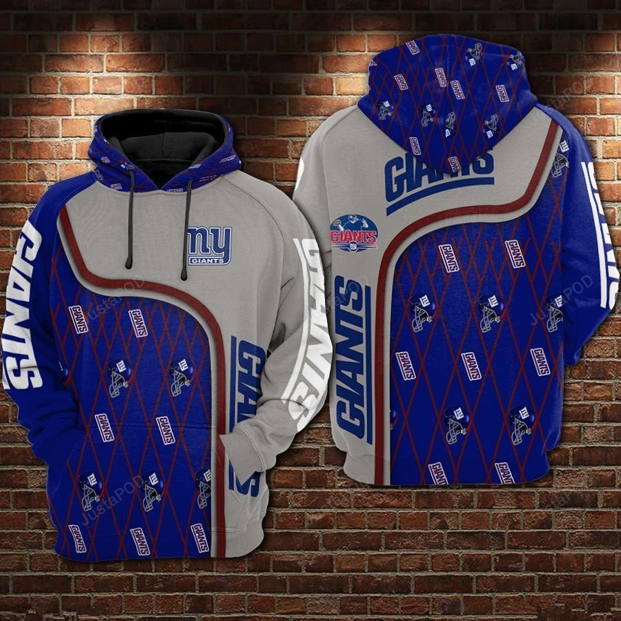 New York Giants Football Blue Gray 3D All Over Print Hoodie & Zip Hoodie