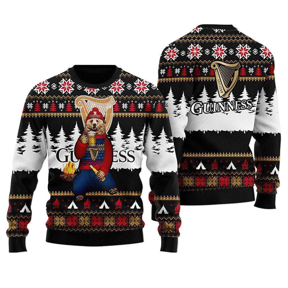Guinness Bear Drinking Ugly Christmas Sweater