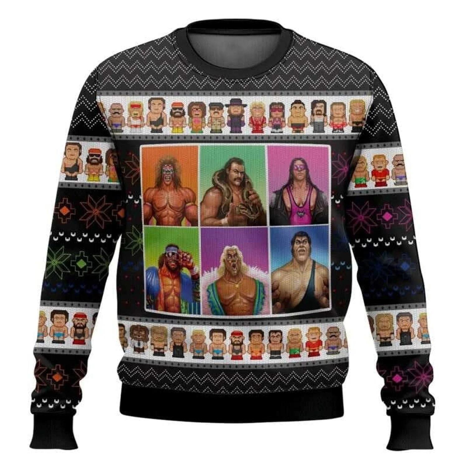 WWF Wrestling Legends Ugly Christmas Sweater