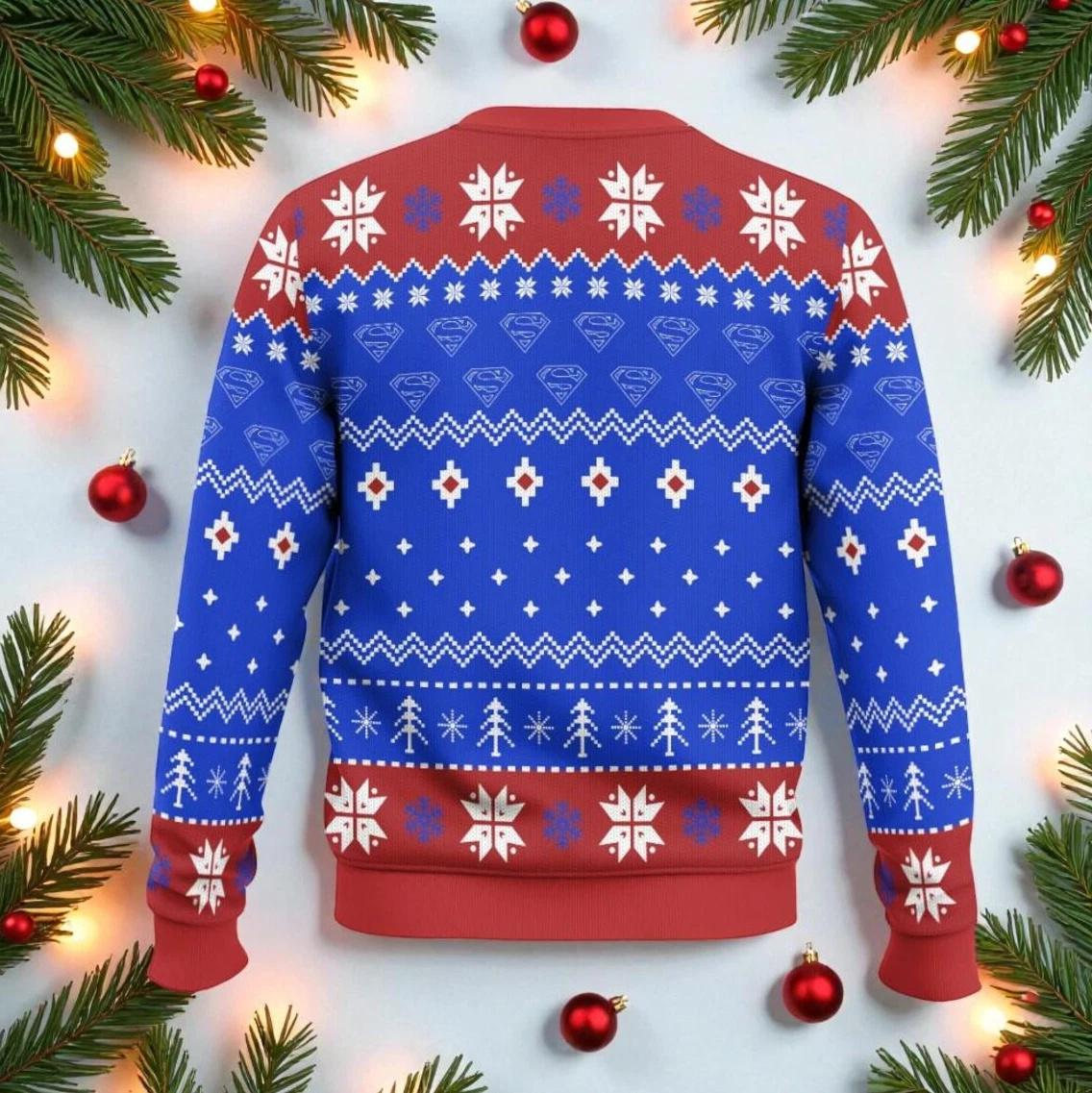 Superhero S Shield Ugly Christmas Sweater