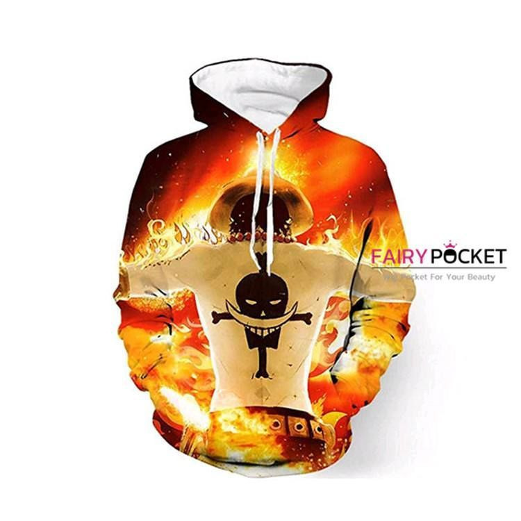 One Piece Portgas D. Ace Red 3D All Over Print Hoodie & Zip Hoodie