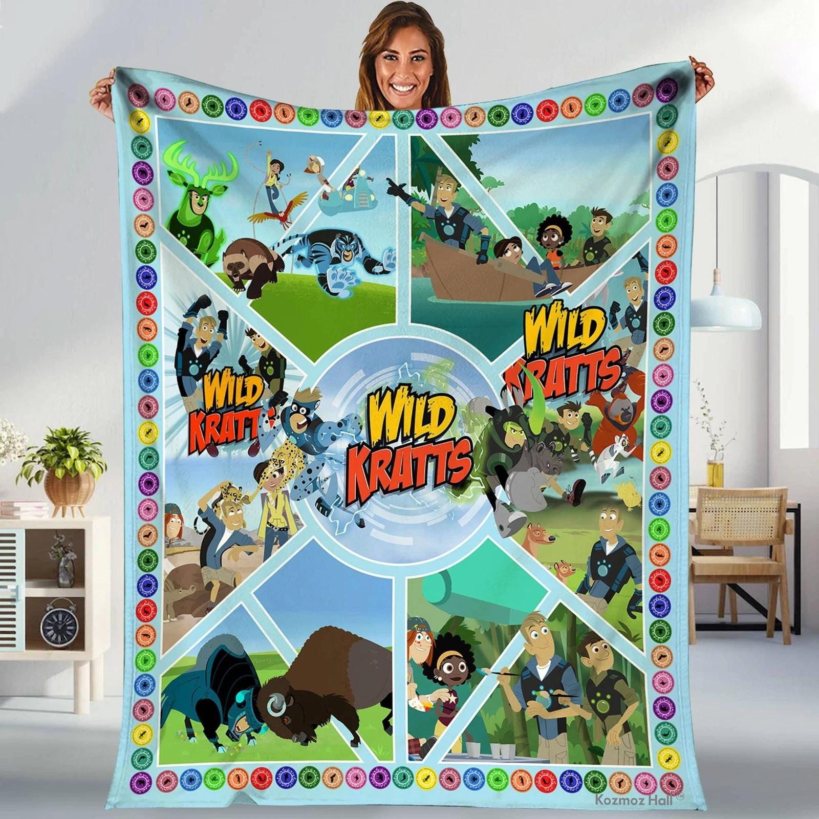 Wild Kratts Fleece Blanket Kratt Brothers Fleece Sherpa Blanket