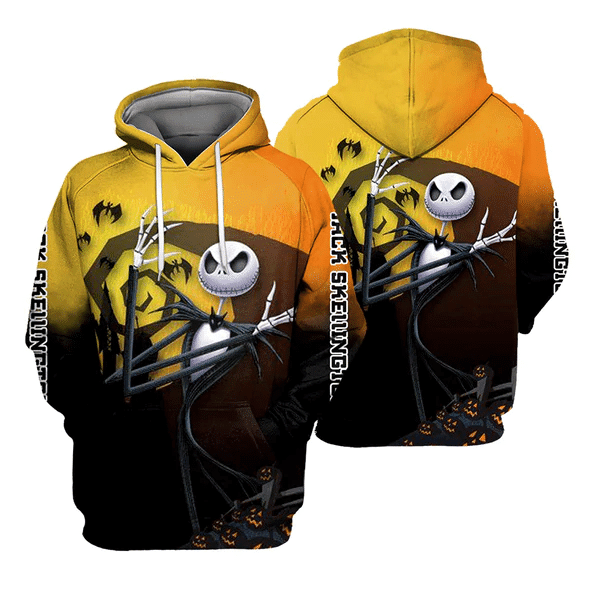 Jack Skellington The Nightmare Before Christmas 93 Cartoon Graphic Outfits Aop Hoodie, Zip Hoodie