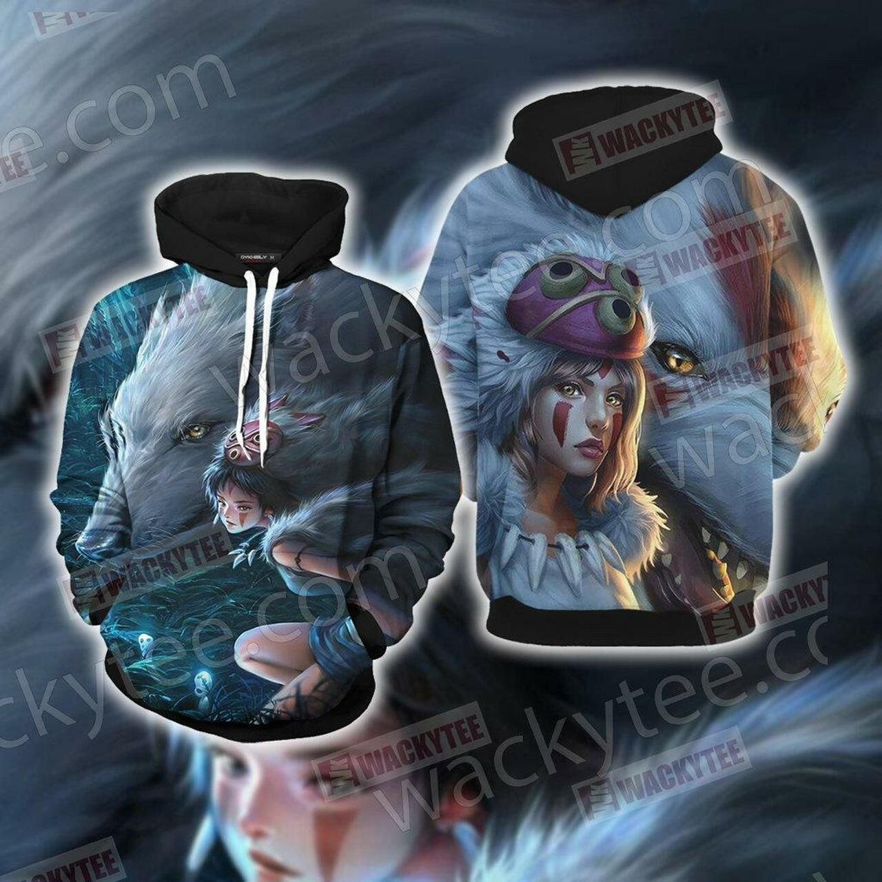 Princess Mononoke New Look 3D All Over Print Hoodie & Zip Hoodie