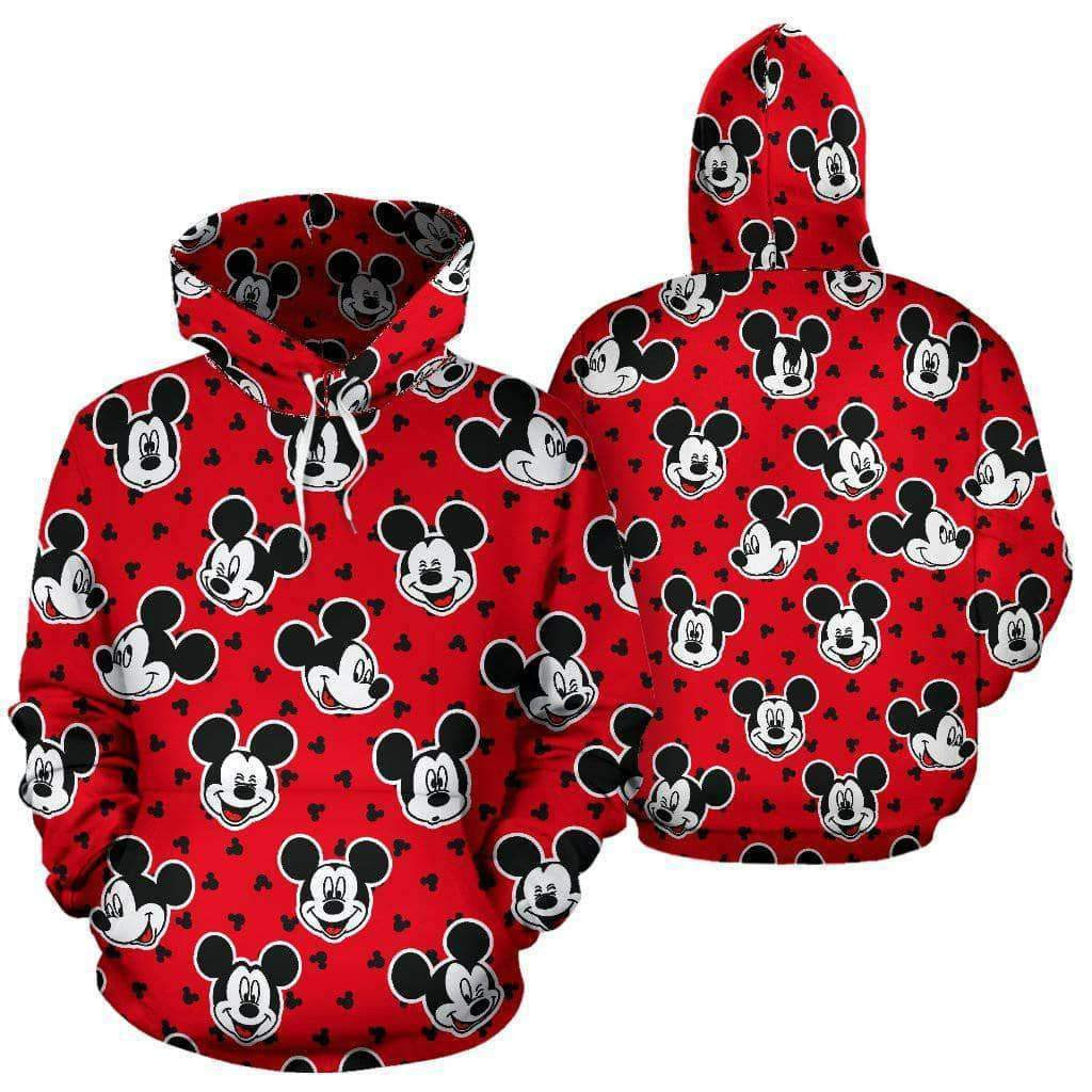 Mickey Head Pattern 3D All Over Print Hoodie & Zip Hoodie