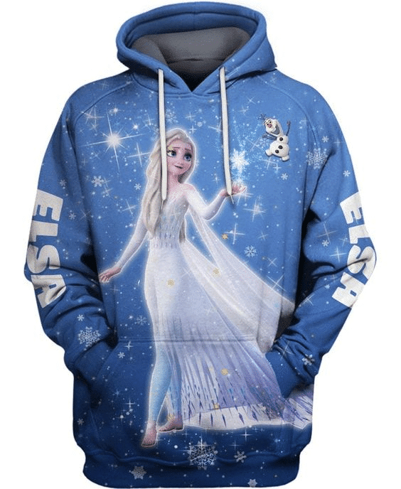 Elsa Princess Frozen 97 Cartoon Graphic Outfits Aop Hoodie, Zip Hoodie 1190