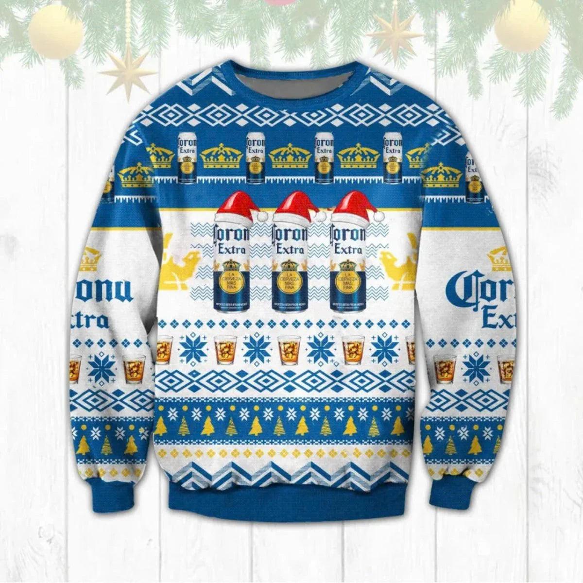 Corona Extra Santa Clause Ugly Christmas Sweater