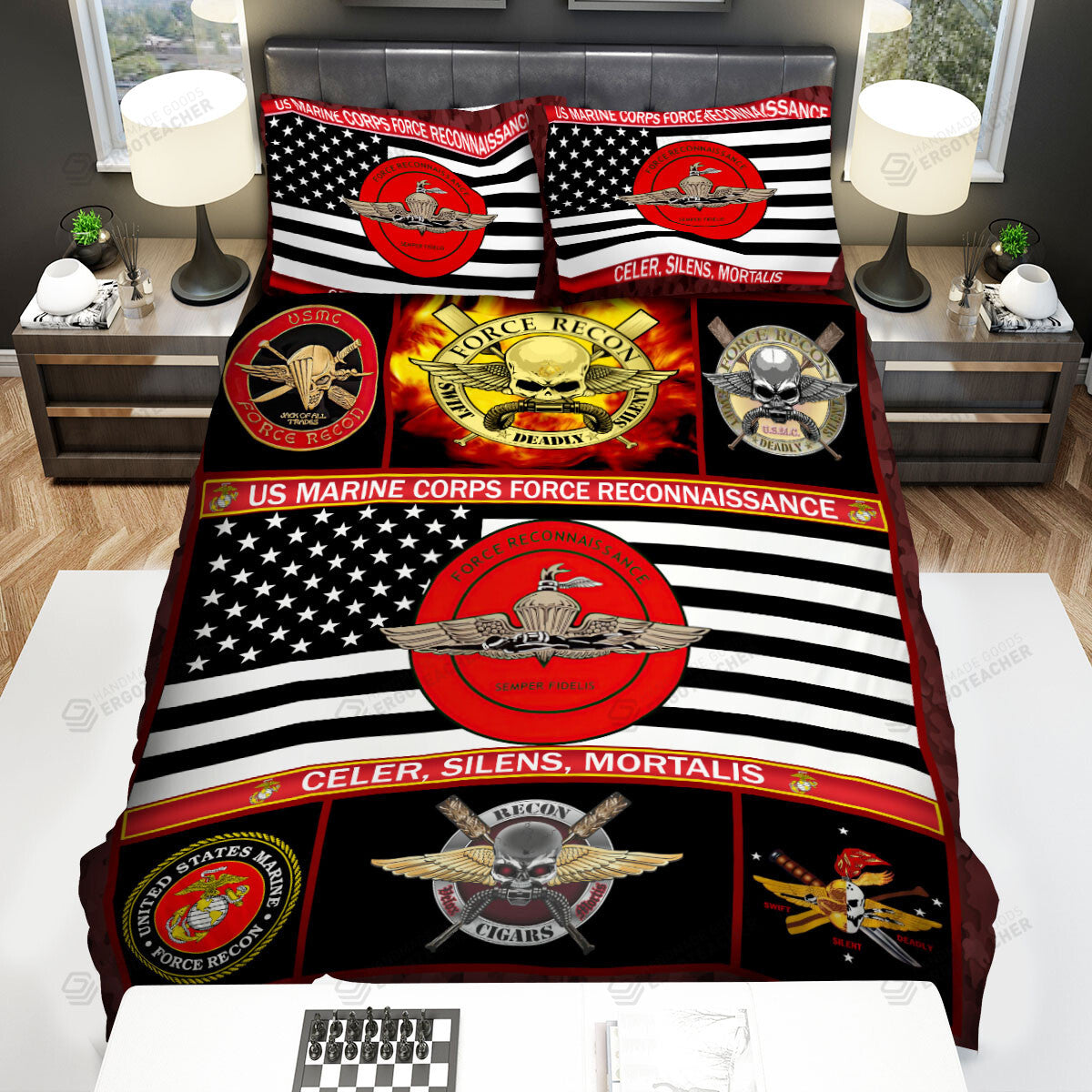 Veteran Bedding Set Us Marine Corps Force Reconnaissance Duvet Covers
