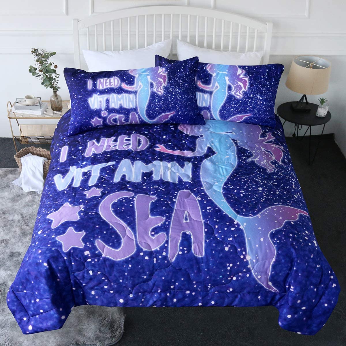 Mermaid Bedding Set I Need Vitamin Sea Mermaid Duvet Covers